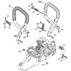 Genuine Stihl MS241 C-BEM / J - AV system, Handlebar