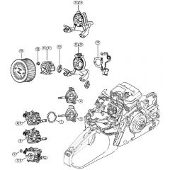 Genuine Stihl MS241 C-BEM / L - Carburetor bracket, Air filter