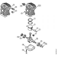 Genuine Stihl MS250 C-BE / A - Engine