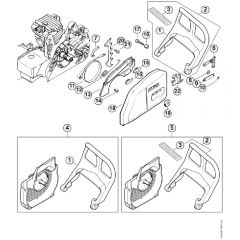 Genuine Stihl MS250 C-BE / F - Hand guard, Chain brake