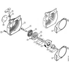 Genuine Stihl MS250 C-BE / K - Fan housing with rewind starter