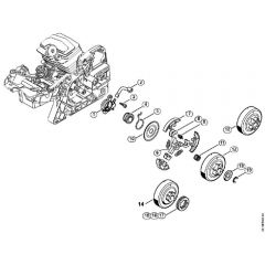 Genuine Stihl MS251 C-BE / D - Oil Pump, Clutch