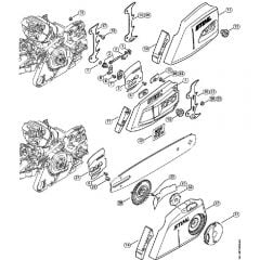 Genuine Stihl MS261 C-BE / E - Chain tensioner, Chain sprocket cover