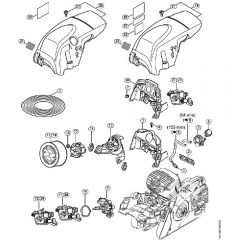 Genuine Stihl MS271 C-BE / L - Air baffle, Carburetor bracket, Shroud