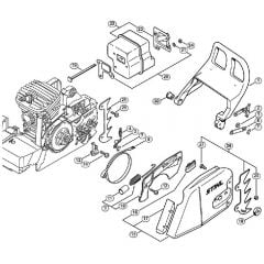 Genuine Stihl MS290 / D - Chain brake, Muffler