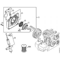 Genuine Stihl MS290 / F - Fan housing with rewind starter