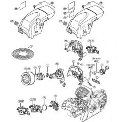 Genuine Stihl MS291 C-BE / L - Air baffle, Carburetor bracket, Shroud