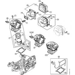 Genuine Stihl MS362 C-B / B - Cylinder, Muffler