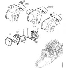 Genuine Stihl MS362 C-B / O - Air filter, Shroud (27.2015),(26.2015),(18.2013),(38.2012)