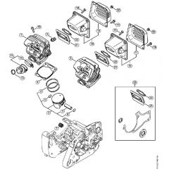 Genuine Stihl MS382 / B - Cylinder, Muffler