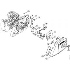 Genuine Stihl MS382 / E - Chain tensioner, Chain sprocket cover