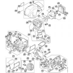 Genuine Stihl MS400 C-M / A - Crankcase, Cylinder, Muffler