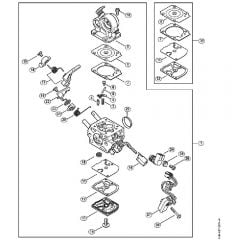 Genuine Stihl MS400 C-M / E - Carburetor parts 1140/13