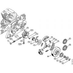 Genuine Stihl MS441 C-M / C -Oil Pump, Clutch