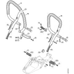 Genuine Stihl MS441 C-M / H - AV System, Handlebar