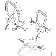 Genuine Stihl MS441 / H - AV system, Handlebar