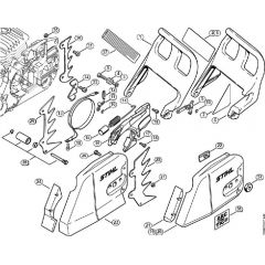 Genuine Stihl MS460 Magnum / E - Chain brake, Chain sprocket cover