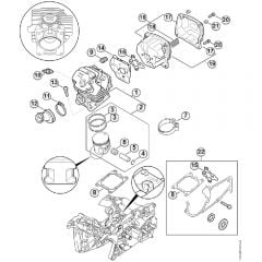 Genuine Stihl MS462 C-M / C - Cylinder, Muffler