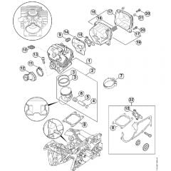 Genuine Stihl MS462 C-M / D - Cylinder, Muffler