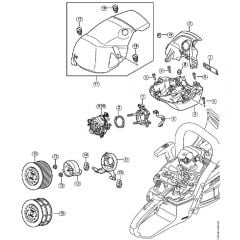 Genuine Stihl MS462 C-M / T - Carburetor bracket, Air filter, Shroud M-Tronic