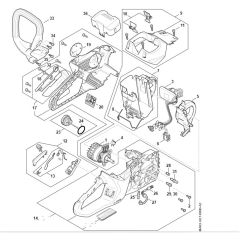 Stihl MSA160.0 C-B - Electric Motor - Electronic Module - Chain Sprocket Cover - Parts Diagram