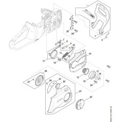 Stihl MSA220.0 C-B - Hand Guard - Chain Brake - Chain Tensioner - Parts Diagram
