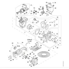 Stihl MSA300.0 - Electric Motor - Electronic Module - Oil Tank - Parts Diagram