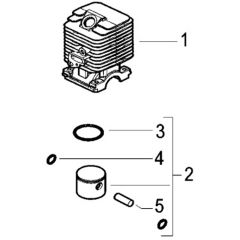 McCulloch PREMIO EX - 2007-05 - Cylinder Piston Parts Diagram