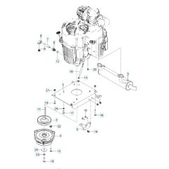 Husqvarna Pz34 Fx Bf - Engine Mounting With Guards & Muffler