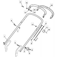 QUIET 514 PD - 2008 - 291572043/UM8 - Mountfield Rotary Mower Handle Diagram
