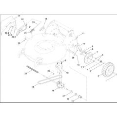 Hayter R53A - 449F (400000000 - 401999999) - Rear Wheel - Transmission Assy