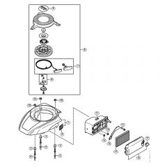 Genuine Stihl RB200 / D - Filter housing, Air filter, Rewind starter