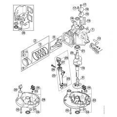 Genuine Stihl RB200 / F - Crankcase, Piston, Crankshaft, Lubrication system