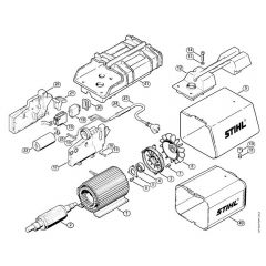 Genuine Stihl RB220 K / A - Electric motor RE 220 K, 240 K, Pedal switch RE 240 K