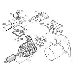 Genuine Stihl RE115 K / A - Electric motor, Switch housing