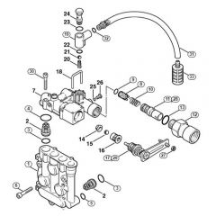 Genuine Stihl RE115 K / C - Valve block, Regulation valve block