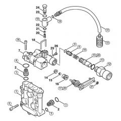 Genuine Stihl RE125 K / C - Valve block, Regulation valve block