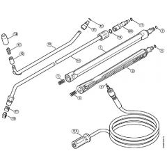 Genuine Stihl RE130 PLUS / Q - Spray lance/wand, High-pressure hose  06/2019