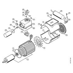 Genuine Stihl RE140 K / A - RE 140 K: Electric motor, Switch box