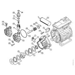 Genuine Stihl RE161 K / D - RE 161 K: Drive housing, Pump