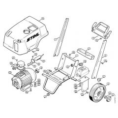 Genuine Stihl RE330 K / A - Electric motor, Chassis