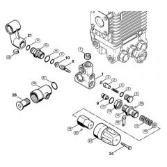 Genuine Stihl RE360 K / F - Regulation valve block  X 42 343 563 (30.2000)