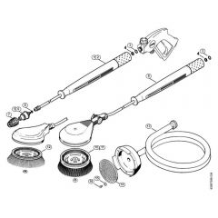 Genuine Stihl RE360 K / K - Rotory nozzle, rotory washing brush, Suction hose