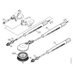 Genuine Stihl RE361 PLUS / P - Rotory nozzle, rotory washing brush (40.2009)