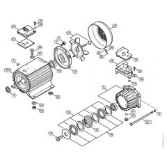 Genuine Stihl RE362 / A - Electric motor, Drive housing