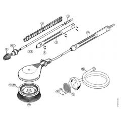 Genuine Stihl RE362 / L - Rotory nozzle, rotory washing brush, Suction hose