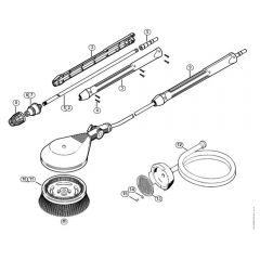 Genuine Stihl RE362 PLUS / L - Rotory nozzle, rotory washing brush, Suction hose