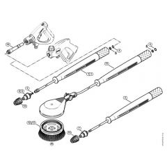 Genuine Stihl RE471 PLUS / P - Rotory nozzle, rotory washing brush (40.2009)