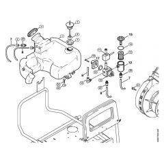 Genuine Stihl RE500 W / J - Fuel tank, Fuel pump