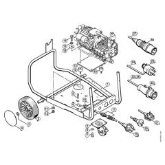 Genuine Stihl RE520 W / M - Chassis, Connecting cable